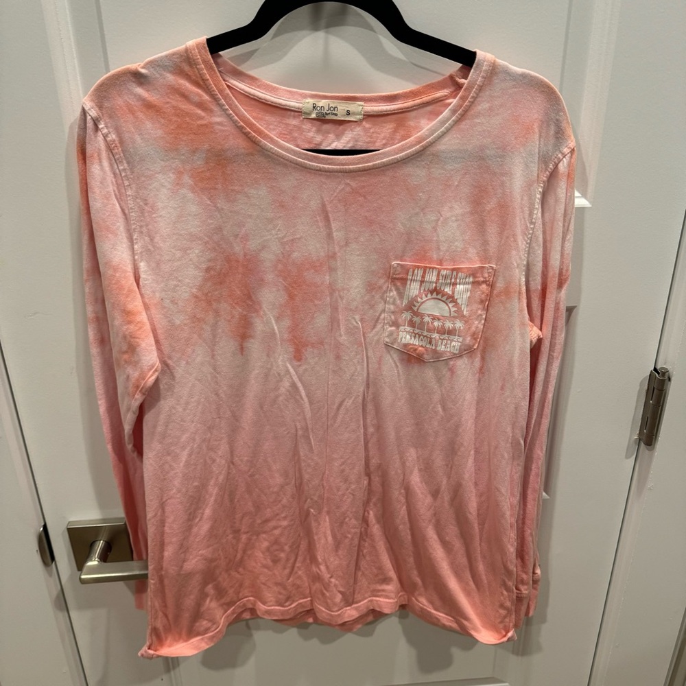 NWOT Ron Jon womens small pink tie dye long sleeve Pensacola Beach